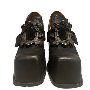 John Fluevog Stand Up Bader Buckled Platform Shoe